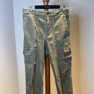 James Perse Cotton Green Straight Leg Pants